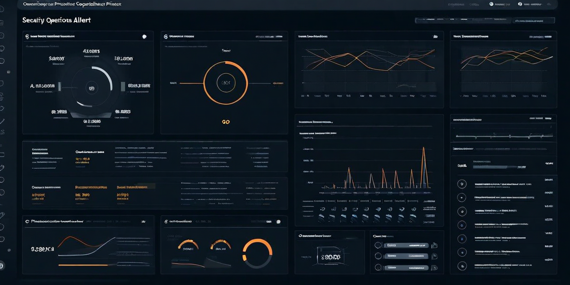 Security operations center with alert management dashboard showing prioritized threat queue